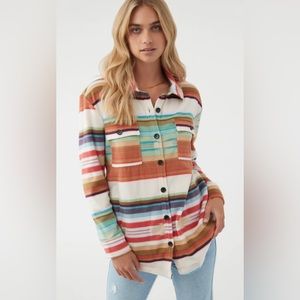 NEW w TAGS Women's O'Neill Collins Printed Superfleece Shirt Jacket